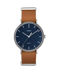 Men's Fairfield Leather Blue Dial Watch