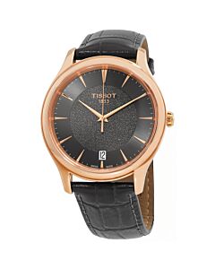 Men's Fascination Leather Anthracite Dial Watch
