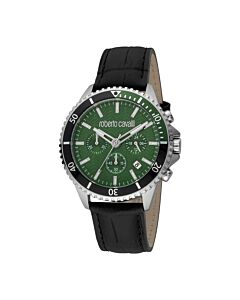 Men's Fashion Watch Chronograph Leather Green Dial Watch