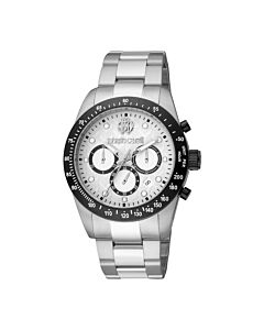 Men's Fashion Watch Chronograph Stainless Steel Silver-tone Dial Watch