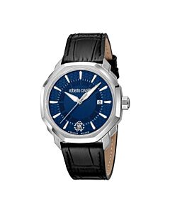 Men's Fashion Watch Leather Blue Dial Watch