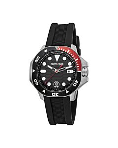 Men's Fashion Watch Silicone Black Dial Watch