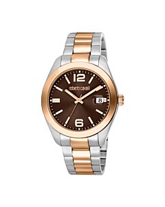 Men's Fashion Watch Stainless Steel Brown Dial Watch