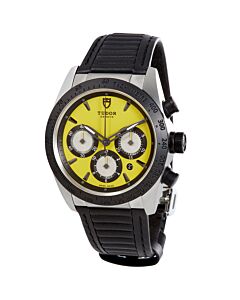 Men's Fastrider Chronograph Leather Yellow Dial Watch
