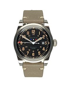 Men's Field Leather Black Dial Watch