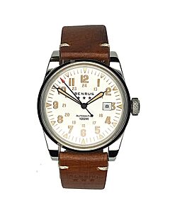 Men's Field Leather White Dial Watch