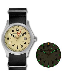 Mens-Field-Tritium-Illuminated-Nylon-Beige-Dial-Watch