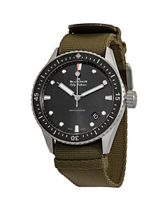 Men's Fifty Fathoms Bathyscaphe Canvas NATO Meteor Grey Dial Watch