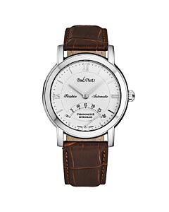 Men's Firshire Leather Silver-tone Dial Watch