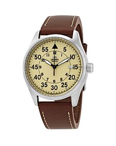 Men's Flight Leather Champagne Dial Watch