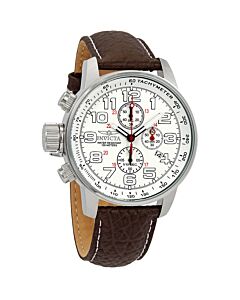 Men's I-Force Chronograph Dark Brown Leather White Dial