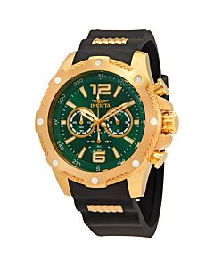 Men's Force Chronograph Polyurethane with Stainless Steel Inserts Green Dial Watch