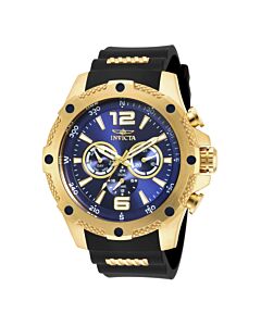 Men's Force Polyurethane and Gold-plated Barrel Accents Blue Dial Watch