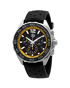 Men's Formula 1 Chronograph (Perforated) Rubber Black Dial Watch