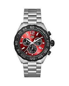 Men's Formula 1 Chronograph Stainless Steel Red Dial Watch