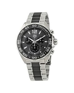 Men's Formula 1 Chronograph Stainless Steel with Black Ceramic Center Links Grey Dial