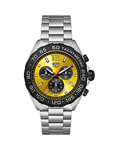 Men's Formula 1 Chronograph Stainless Steel Yellow Dial Watch