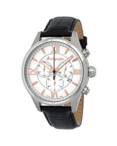 Men's Fortuna Chronograph Leather Silver-tone Dial Watch