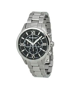Men's Fortuna Chronograph Stainless Steel Black Dial Watch