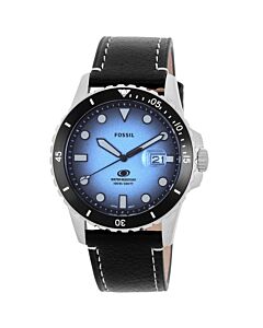 Men's Fossil Blue Leather Blue Dial Watch