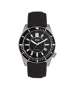 Men's Francis Genuine Leather Black Dial Watch