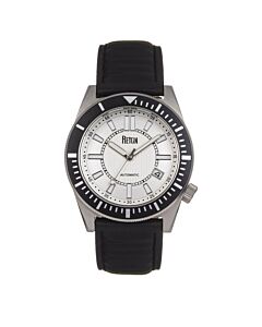 Men's Francis Genuine Leather Silver-tone Dial Watch
