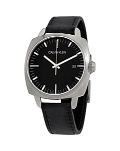 Men's Fraternity Leather Black Dial Watch