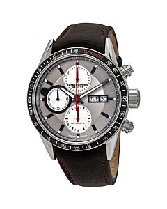 Men's Freelancer Chronograph (Calfskin) Leather Silver Dial Watch