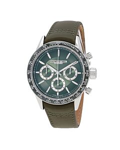 Men's Freelancer Chronograph Leather Green Dial Watch