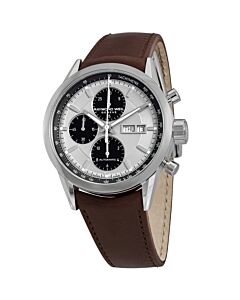 Men's Freelancer Chronograph Leather Silver-tone Dial Watch