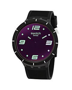 Men's Futuristic Black Silicone Purple / Black Dial Watch