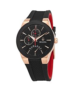 Men's Futuro Silicone (Red Backed) Black Dial Watch