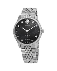 Men's G-Timeless Stainless Steel Black Dial Watch