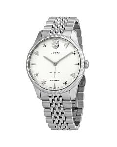 Men's G-Timeless Stainless Steel Silver Dial Watch