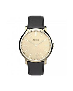 Men's Gallery Leather Champagne Dial Watch