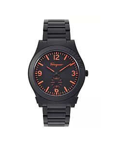 Men's Gancini Stainless Steel Black Dial Watch