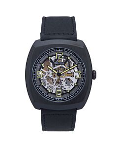 Men's Gatling Genuine Leather Black Dial Watch