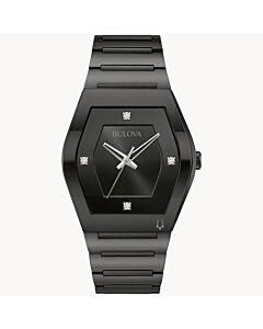 Men's Gemini Stainless Steel Black Dial Watch