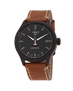Men's Gent XL Leather Black Dial Watch