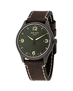Men's Gent XL Leather Green Dial Watch