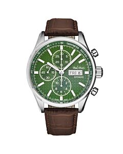 Men's Gentleman Blazer Chronograph Leather Green Dial Watch