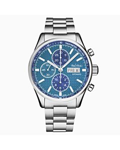 Men's Gentleman Blazer Chronograph Stainless Steel Blue Dial Watch