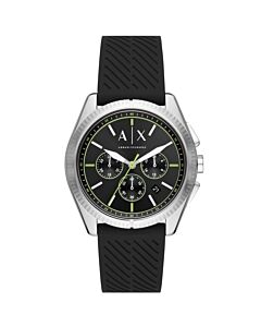 Men's Giacomo Chronograph Silicone Black Dial Watch