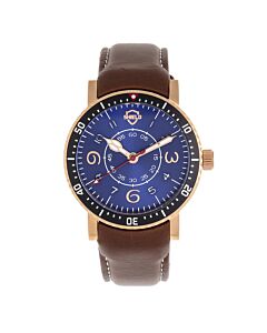 Men's Gilliam Genuine Leather Blue Dial Watch