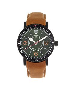 Men's Gilliam Genuine Leather Green Dial Watch