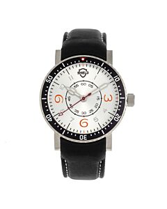 Men's Gilliam Leather Silver Dial Watch