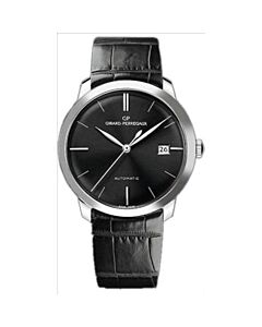Men's Girard Perregaux 1966 Leather Black Dial Watch