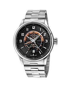 Men's Giromondo Stainless Steel Black Dial Watch