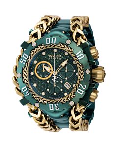 Men's Gladiator Chronograph Stainless Steel Green and Gold Dial Watch