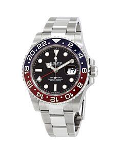 Mens-GMT-Master-II-Stainless-Steel-Rolex-Oyster-Black-Dial-Watch